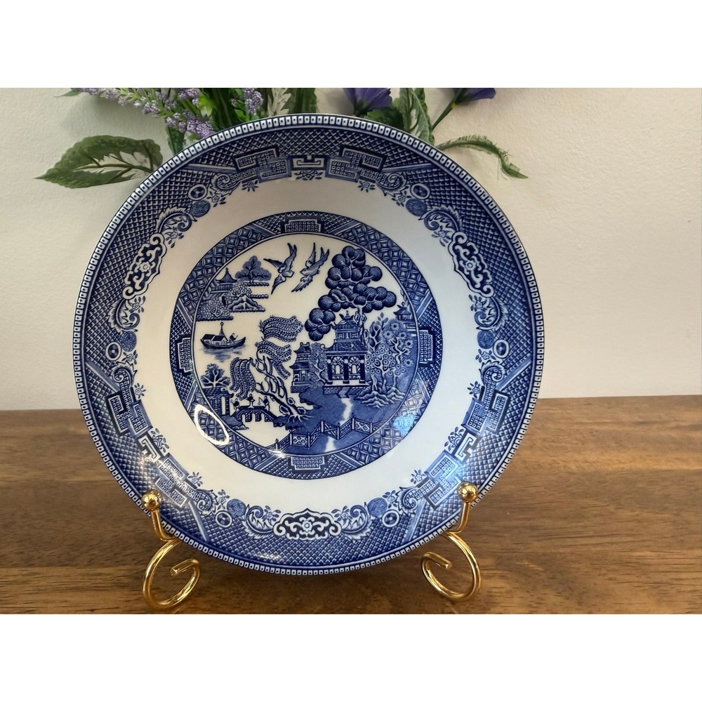 Johnson Brothers Willow Cereal Bowl Blue White England Vintage Replacement